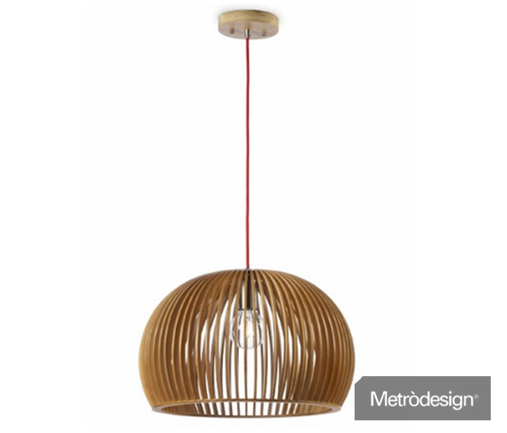 Illuminazione sospesa a lamelle di legno per il tuo Nails Shop