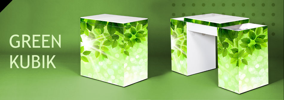 Green Kubik. Nuova personalizzazione del famoso tavolo ricostruzione unghie Metròdesign