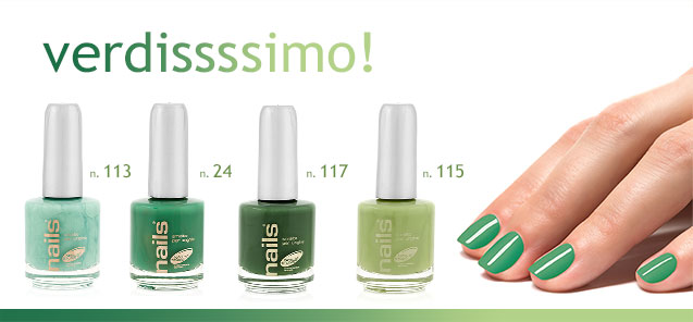 Nuovi colori per gli smalti Nail Studio. Tutti i toni del verde sulle unghie di primavera