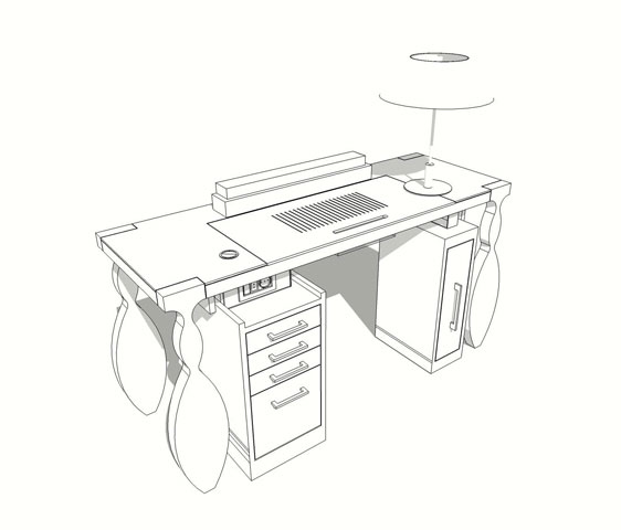 Scheda tecnica tavolo per ricostruzione unghie modello Style